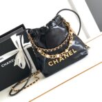 CC MINI 20 BAG IN BLACK SHINNY CALFSKIN WITH GOLD METAL - Image 2