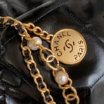 CC MINI 20 BAG IN BLACK SHINNY CALFSKIN WITH GOLD METAL - Image 5