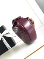 CC 16 MINI POUCH IN DARK RED WINE GRAINED CALFSKIN AND GOLD METAL - Image 6