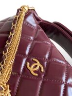 CC 16 MINI POUCH IN DARK RED WINE GRAINED CALFSKIN AND GOLD METAL - Image 5