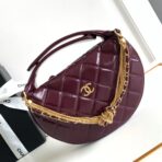 CC 16 MINI POUCH IN DARK RED WINE GRAINED CALFSKIN AND GOLD METAL - Image 2