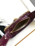 CC 16 MINI POUCH IN DARK RED WINE GRAINED CALFSKIN AND GOLD METAL - Image 9