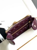 CC 16 MINI POUCH IN DARK RED WINE GRAINED CALFSKIN AND GOLD METAL - Image 8