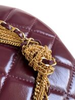 CC 16 MINI POUCH IN DARK RED WINE GRAINED CALFSKIN AND GOLD METAL - Image 4