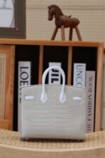 BIRKIN FAUBOURG TOUCH 20 IN PASTEL GRAY  WITH SILVER HARDWARE - Image 3