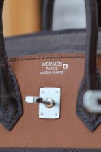 BIRKIN FAUBOURG TOUCH 20 IN CHOCOLATE MIX BRONZE BROWN  WITH SILVER HARDWARE - Image 6