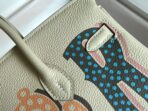 BIRKIN 25 BAG IN WHITE CREAM  WITH COLORFUL STICKER - Image 3
