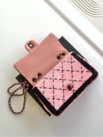 CLASSIC FLAP BAG 21 IN BLACK PINK SEQUINS RUTHENIUM HARDWARE - Image 3