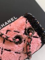 CLASSIC FLAP BAG 21 IN BLACK PINK SEQUINS RUTHENIUM HARDWARE - Image 5