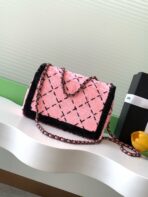 CLASSIC FLAP BAG 21 IN BLACK PINK SEQUINS RUTHENIUM HARDWARE - Image 6