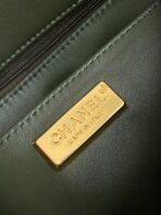 FLAP BAG 21 IN BASIL GREEN MIX WHITE SHINY SEQUINS GOLD HARDWARE - Image 8