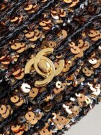CLASSIC FLAP BAG 21 IN BROWN MIX BLACK SEQUINS - Image 3