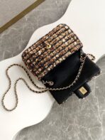 CLASSIC FLAP BAG 21 IN BROWN MIX BLACK SEQUINS - Image 8