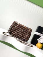 CLASSIC FLAP BAG 21 IN BROWN MIX BLACK SEQUINS - Image 10