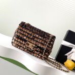 CLASSIC FLAP BAG 21 IN BROWN MIX BLACK SEQUINS - Image 2