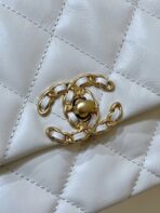 19 FLAP BAG 20 WHITE BODIN CALFSKIN GOLD HARDWARE - Image 6