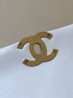 19 FLAP BAG 20 WHITE BODIN CALFSKIN GOLD HARDWARE - Image 10
