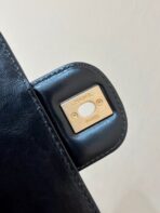 QUILTED BOWLING BAG 33 IN BLACK  GOLD HARDWARE - Image 6