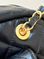 QUILTED BOWLING BAG 33 IN BLACK  GOLD HARDWARE - Image 3