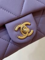 MINI FLAP BAG 16 IN BABY PURPLE LAMBSKIN GOLD DOUBLE C THICK CHAIN - Image 3