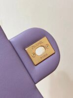 MINI FLAP BAG 16 IN BABY PURPLE LAMBSKIN GOLD DOUBLE C THICK CHAIN - Image 4