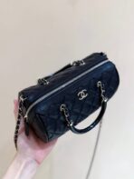 BOSTON MATELASSE CAVIAR SHOULDER HANDBAG 18 IN BLACK - Image 6