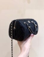 BOSTON MATELASSE CAVIAR SHOULDER HANDBAG 18 IN BLACK - Image 9