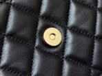 QUILTED TOP HANDLE BAG 16 IN BLACK  GOLD HARDWARE - Image 5