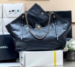 LARGE MAXI SHOPPING BAG 59 IN BLACK  GOLD-TONE METAL - Image 3