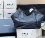 MEDIUM MAXI SHOPPING BAG 47 IN BLACK CALFSKIN GOLD-TONE METAL - Image 7
