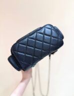 MESH DRAWSTRING BACKPACK 25 IN BLACK CALFSKIN GOLD-TONE METAL - Image 4