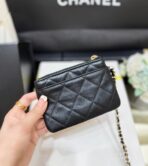 MESH POUCH 22 IN BLACK EFFECT LAMBSKIN WITH GOLD METALLIC - Image 5