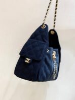CC 25 HANDBAG 30 IN DARK BLUE DENIM GOLD HARDWARE - Image 8