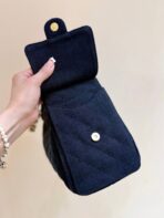 CC 25 HANDBAG 30 IN DARK BLUE DENIM GOLD HARDWARE - Image 10