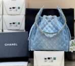 CC 25 HANDBAG 40 IN BLUE DENIM GOLD HARDWARE - Image 6