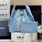 CC 25 HANDBAG 40 IN BLUE DENIM GOLD HARDWARE - Image 2