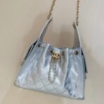 CC 25 HANDBAG IN SILVER-TONE 30 GRAINED CALFSKIN GOLD HARDWARE - Image 2