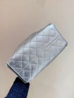 CC 25 HANDBAG IN SILVER-TONE 30 GRAINED CALFSKIN GOLD HARDWARE - Image 9