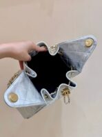 CC 25 HANDBAG IN SILVER-TONE 30 GRAINED CALFSKIN GOLD HARDWARE - Image 10