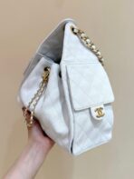 CC 25 HANDBAG IN WHITE 30 GRAINED CALFSKIN GOLD HARDWARE - Image 4