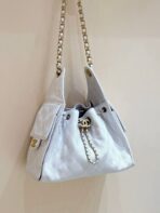 CC 25 HANDBAG IN WHITE 30 GRAINED CALFSKIN GOLD HARDWARE - Image 9