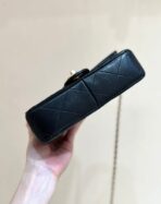 PEARL LIMITED EDITION FLAP BAG WITH HANDLE 20 IN BLACK - Image 6