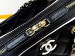 MEITO BOSTON MATELASSE CAVIAR SHOULDER HANDBAG 18 IN BLACK LAMBSKIN - Image 4