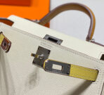 HM KELLY MINI 20 WHITE YELLOW BROWN  SILVER HARDWARE - Image 5