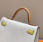 HM KELLY MINI 20 WHITE YELLOW BROWN  SILVER HARDWARE - Image 8