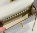 HM KELLY MINI 20 WHITE GOLDEN BROWN  GOLD HARDWARE - Image 8