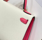 HM KELLY MINI 20 WHITE PINK  GOLD HARDWARE - Image 5