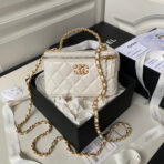 CC Vanity Case 17cm White Lambskin Gold hardware - Image 2