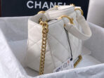 CC 2Way Chain Shoulder Tote Bag White Leather - Image 5