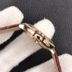 BALLON BLEU 33MM ROSE GOLD CASE DIAMOND BEZEL RED LEATHER - Image 6